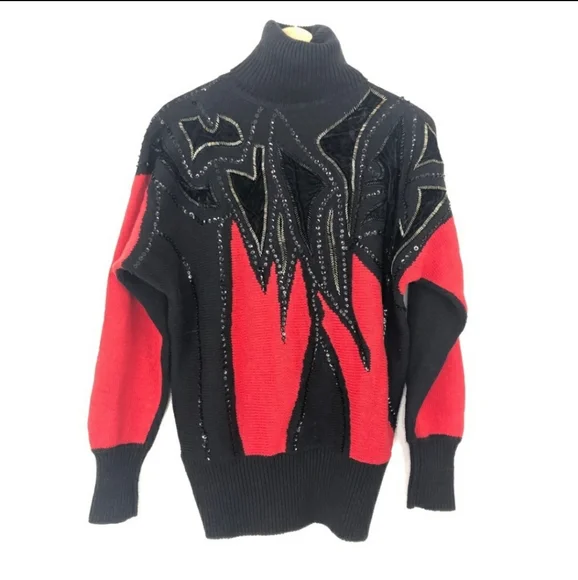 Vintage Velvet Sequin Beaded Maximalist Sweater - Picture 3 of 14